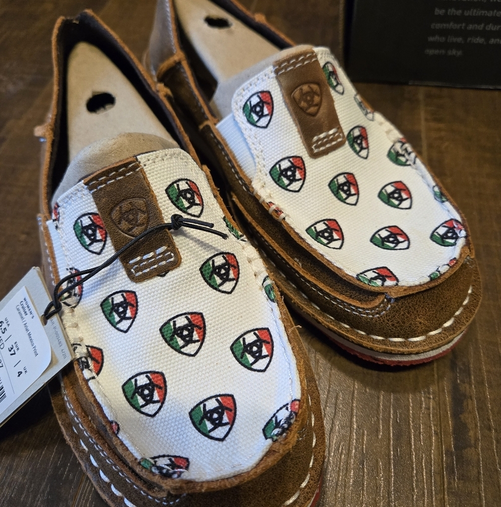 NEW Women's Ariat Cruiser Loafers In Caramel/ariat Mexico Print - Picture 10 of 11